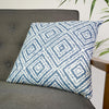 Hand-Woven Blue & White Boho Moroccan Decorative Throw Pillow - 17x17
